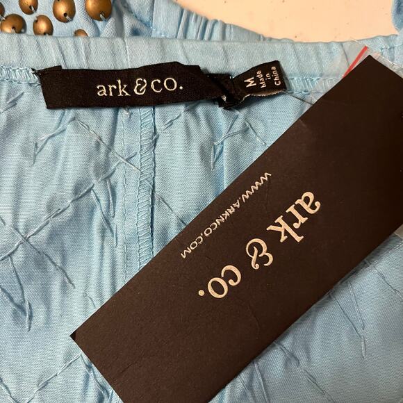 Ark & CO Sexy Studded Zip Crop Top in Blue Size Medium - Picture 5 of 7